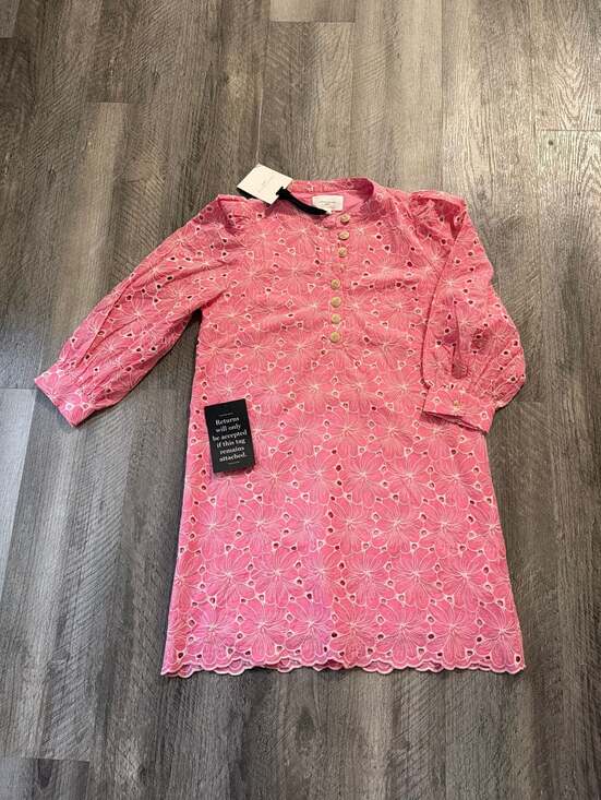 Pomander Place Pink Eyelet Long Sleeve Dress - Picture 2 of 5